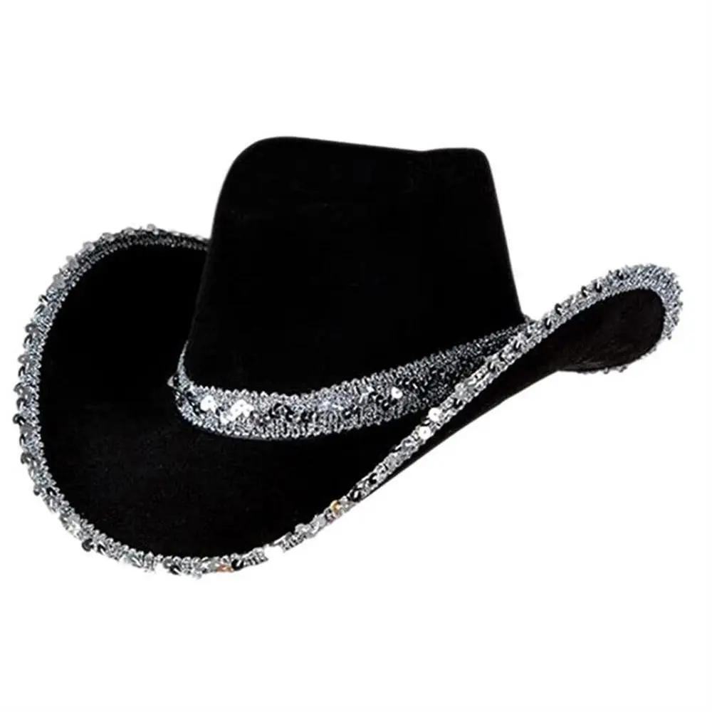 Funny Sequin Cowboy Accessory Performance Costume Party Bachelorette Party Hat Cowboy Hat Cowgirl Hat Sequin Cowgirl Hats