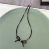 Fashionable Necklace with Lovely Bowknot Choker Fashion Beaded Clavicle Neckchain Adjustable Chain Suitable for Women