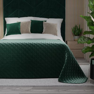 VELVI Emerald Green Decorative Bedspread 170x210cm - Velvet Elegance In Your Bedroom