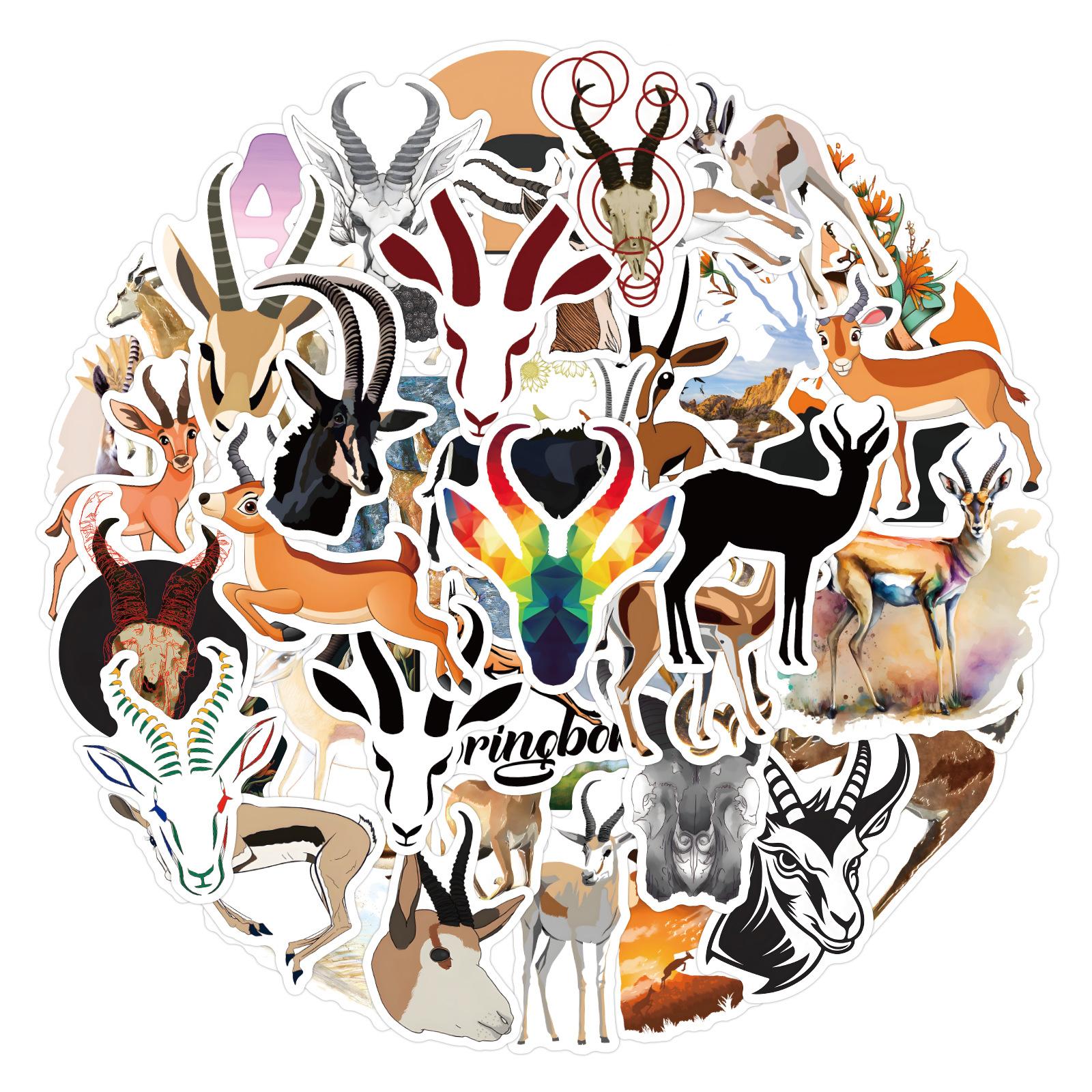 

50 New Springbok Springbok Antelope Antelope Antelope Graffiti Stickers Helmet Mobile Ticket Stickers