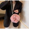 Plush Bag Women's Autumn and Winter 2025 New Niche Pearl Messenger Bag Versatile Cute Portable Small Round Bag