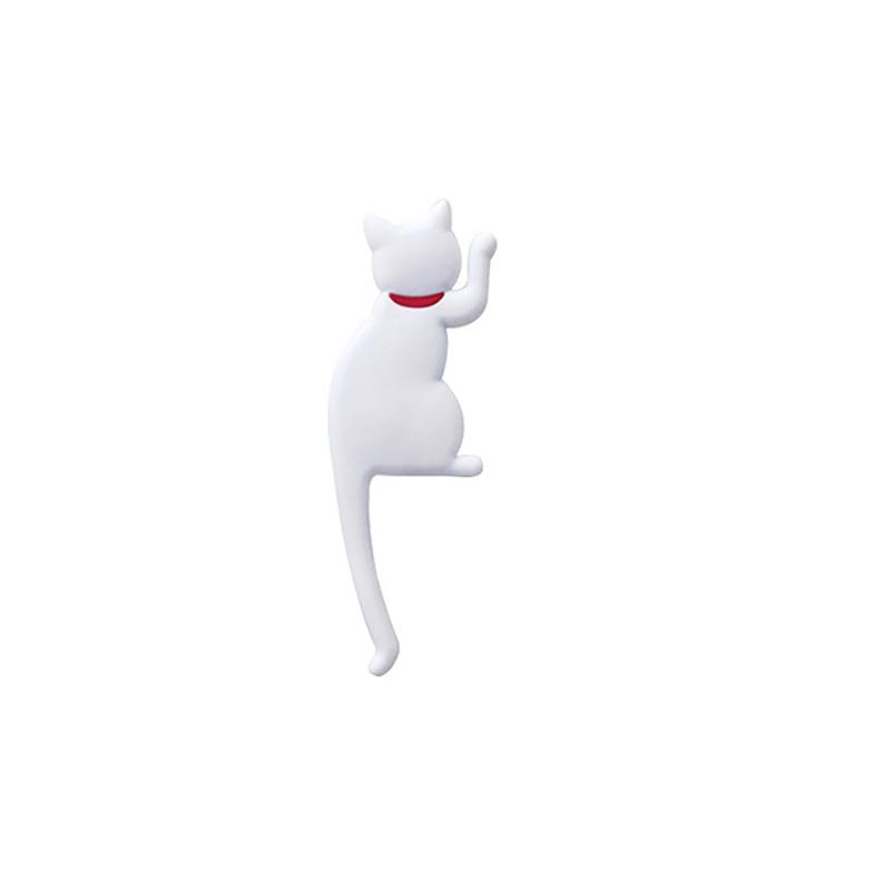 Cute Cat Design Refrigerator Magnetic Hook, Kawaii Refrigerator Sticker, Punch-free Magnet Hook, Magnetic Storage Hook