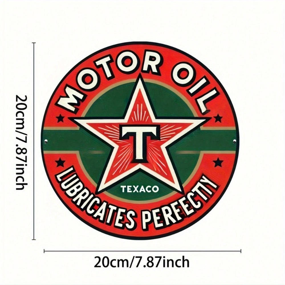 

Texaco Motor Oil Vintage Round Metal Tin Sign 8x8 Inch Kitchen Bar Wall Decor разноцветный