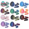 1 Set 3D Printed Snake Egg Figurine Movable Joints Snake Eggshell Figure Fidget Toy Snake Egg with Articulated Snake Inside Desktop Decoration