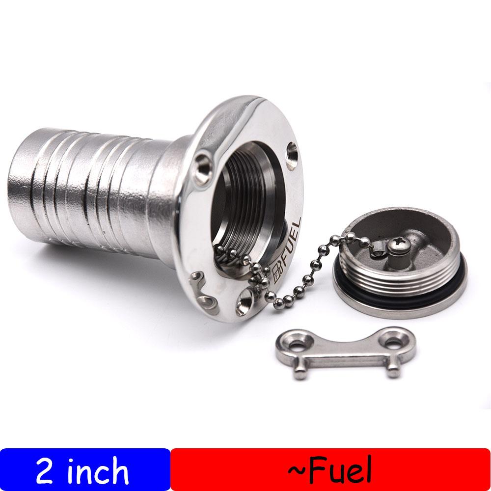 Stainless Steel Fuel Gas Water Waste Tank Deck Fill Filler Spare Cap Key Replace Plate Tool for Boat Marine Yacht 1.5/2"