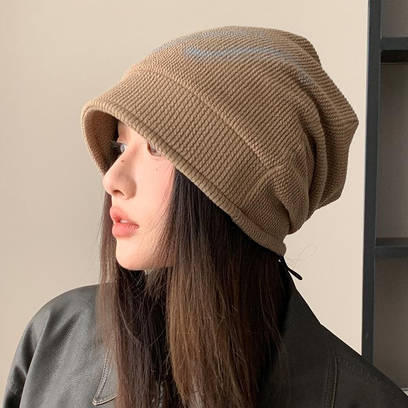 Autumn Hat Women's Baotou Hat Warm Ear Protector Wool Knitted Hat Stacking Hat