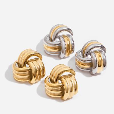 Youthway Minimalist Triple Wrap Stud Earrings Threaded Stainless Steel  Gold Color Plated Daily Commuter Women'S Earrin Gift
