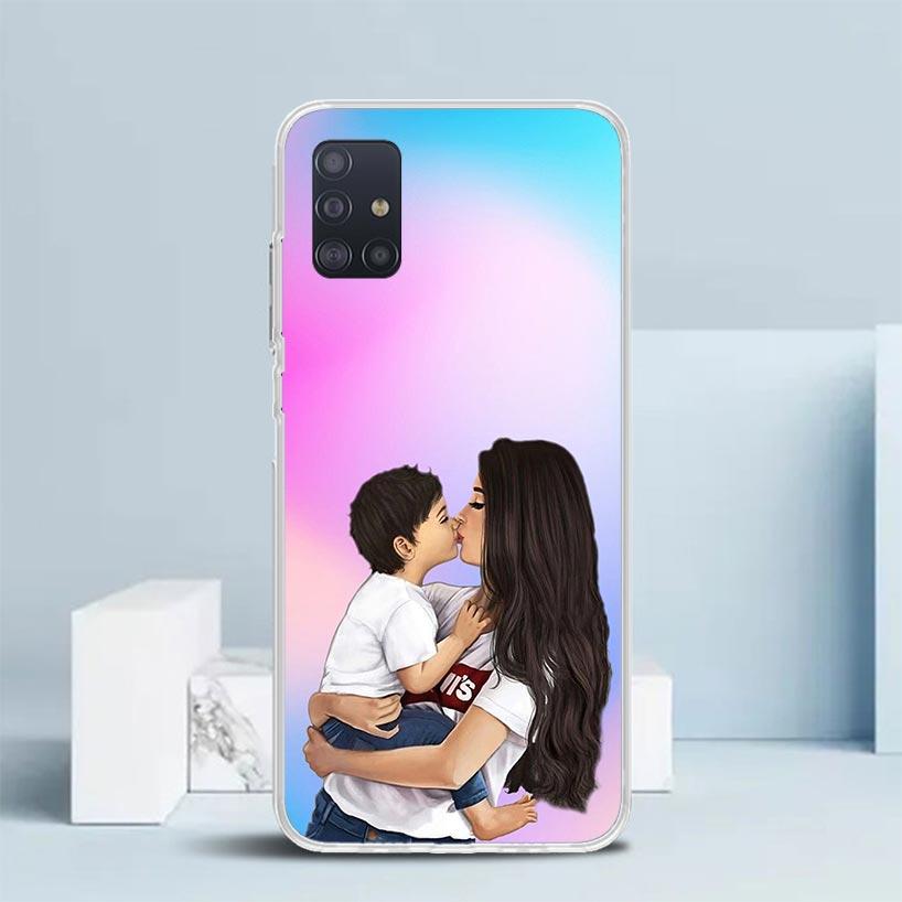Woman Fashion Girl Super Mom Baby Soft Cover for Samsung Galaxy A12 A22 A32 A52 A72 A02S Phone Case Note 20 Ultra 10 S10 Plus A5