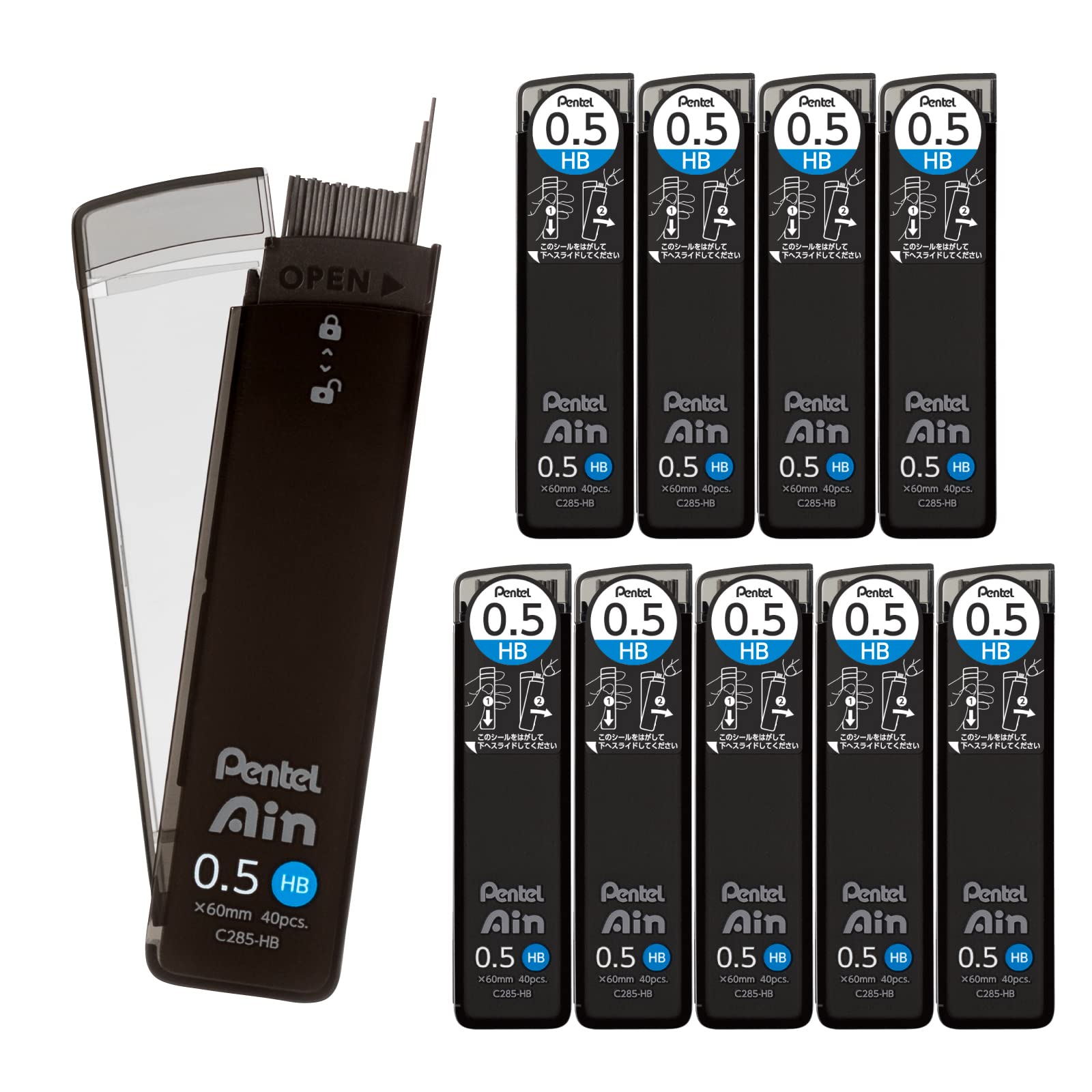 

Pentel Sharp Grid Pentel Ein HB 10 шт. 0,5 мм C285-HB чёрный