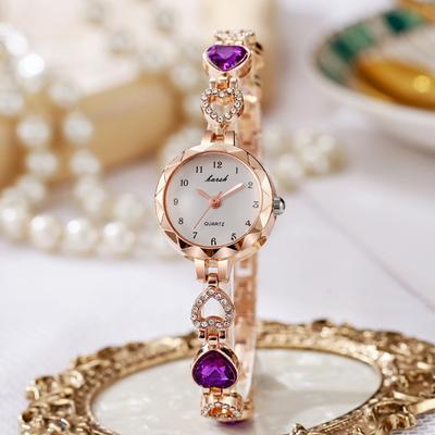 Einfache Armbanduhren Liebesherz Uhr Strass-Armbanduhr Uhr Geschenke