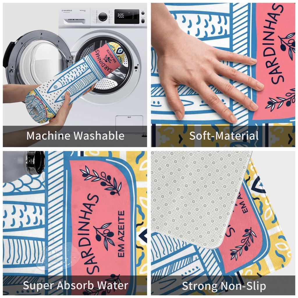 Funny Sardines In Tin Design Doormat Non-Slip Entrance Bath Kitchen Door Floor Mats  Garden Carpet Rug