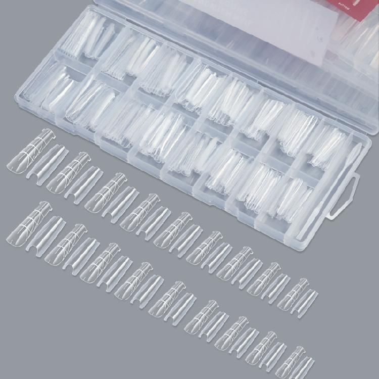 256Pcs Sandwich Plastic Nail Extension Forms Quick Easy No Paper Backing for Salon and Personal Styling