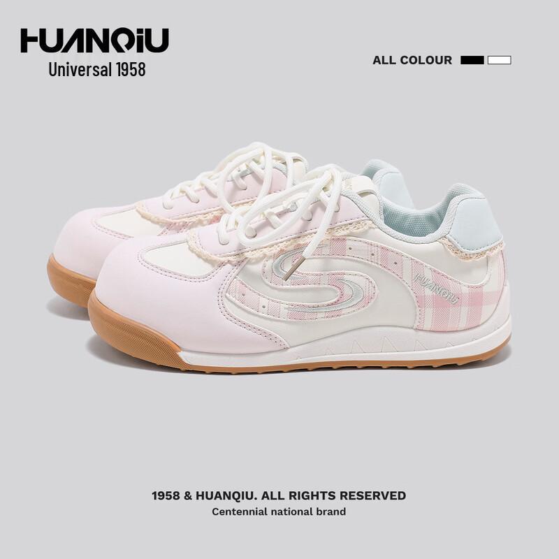 HUANQIU Women s College Style German Trainer Sneakers 36 розовый