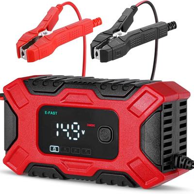 FAST 12V 6A Intelligent Car Motorcycle Battery Charger Smart Digital LCD Display Lead Acid Battery Pulse Charger Maintainer