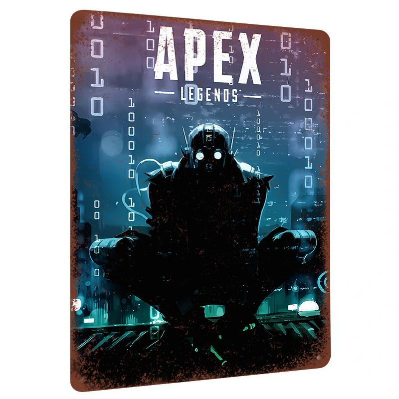 

Apex Legends Robot Character Metal Wall Art Decorative Iron Painting for Game Room Home Decoration 20x30cm（7.8x11.8inch）