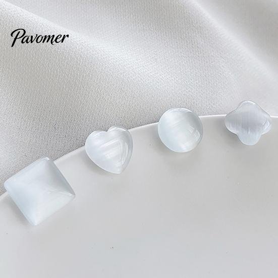 Anti Exposure Neckline Button Cat's Eye Stone Magnetic Button, No Sew Safety Pin for Scarf Shirts Sweater, Round Square Love Heart Decorative