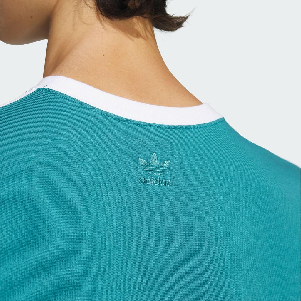 Adidas Originals Logo Color Block Striped Sports T-Shirt Men Tops Arctic-Blue IW6311