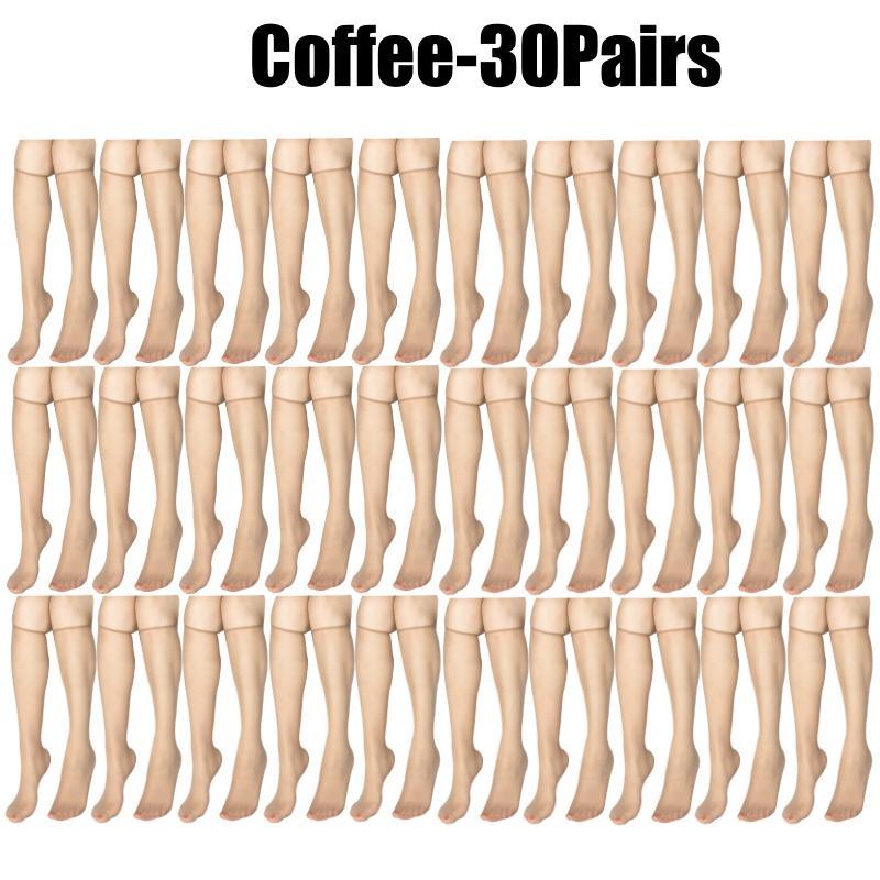 Summer Ultra-Thin Korean Style Invisible Thigh-High Socks Nude Seamless Mid-Calf Short Socks for Women Anti-Snag Sheer Stockings