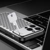 Phone Case for iPhone 15 Pro Honeycomb Texture Aluminum Alloy+TPU Cell Phone Cover