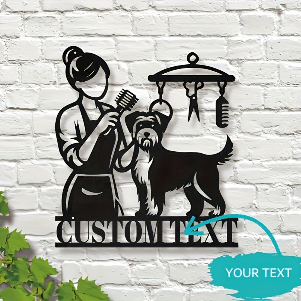 Personalized Metal Dog Groomer Sign with Adhesive Backing