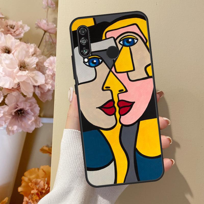 Abstract Portrait Art Painting For Huawei Nova 10 SE 9 3i 7i 8i 11i 12i Y73 Y90 Y70 Y72 Y61 Y91 P60 Pro P40 P30 Lite Case
