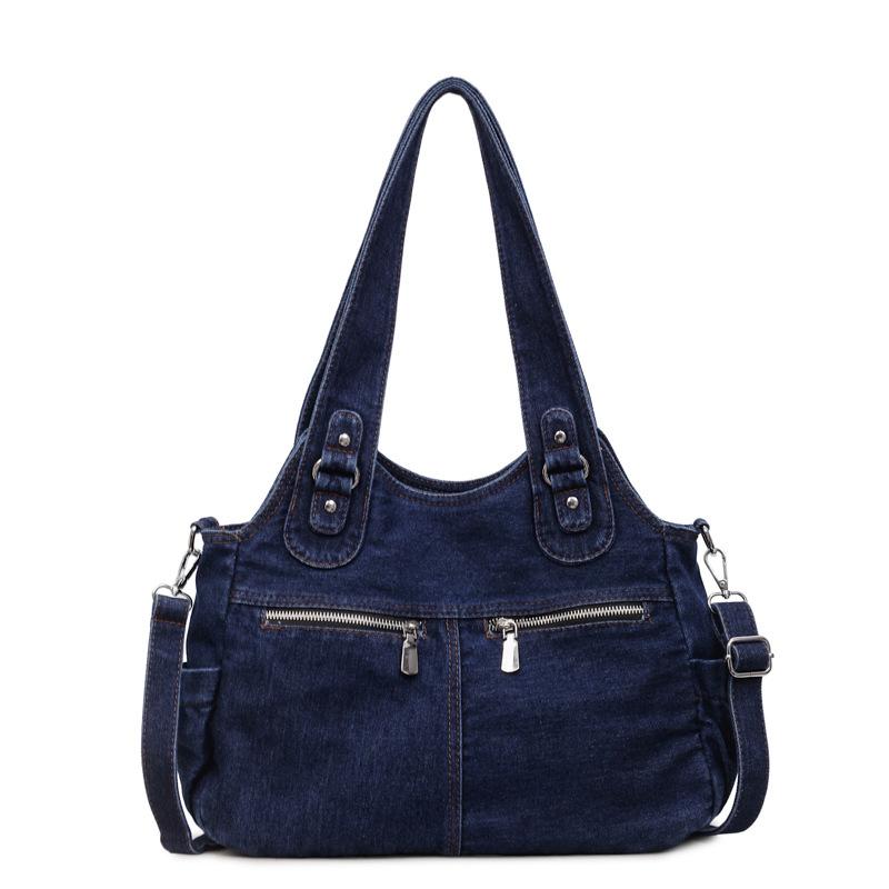 Vintage Denim Tote Bag Women Shoulder Bag Handbag