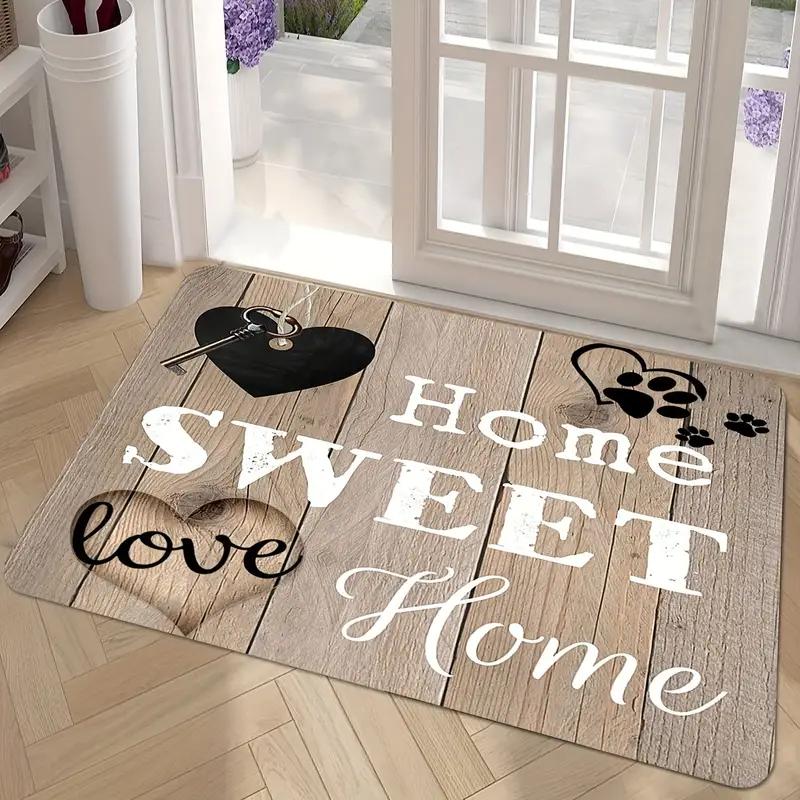 Home Sweet Home Letter Door Mat Non-Slip Floor Mat Washable Decorative Carpet For Home Kitchen Bathroom Front Door Entrance