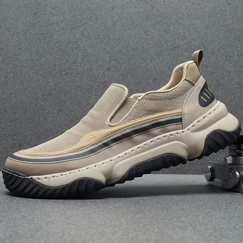 

Men s shoes summer new fashion canvas shoes mesh breathable deodorant one-pedal lazy shoes outdoor casual shoes 39 хаки