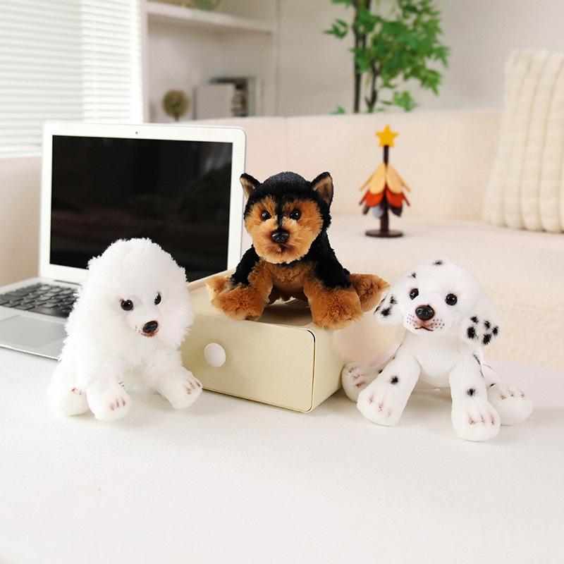 Small Plush Dolls: Spotted Pomeranian, Pug, Yorkshire Terrier, Prince Poodle, Lion, Panda, Brown Bear
