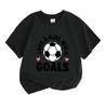 Kids Boys Girls 100% Cotton Crew Neck Short Sleeve T-Shirt, Cute Just A Girl With Goals Soccer Print Casual Sport Tee For Children Daily Wear
