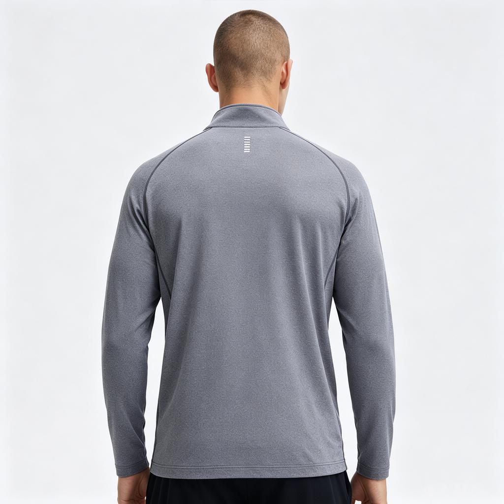 Herren Halbzip Langarm Laufshirt Schnelltrocknend Enganliegendes Trainingsshirt für das Fitnessstudio