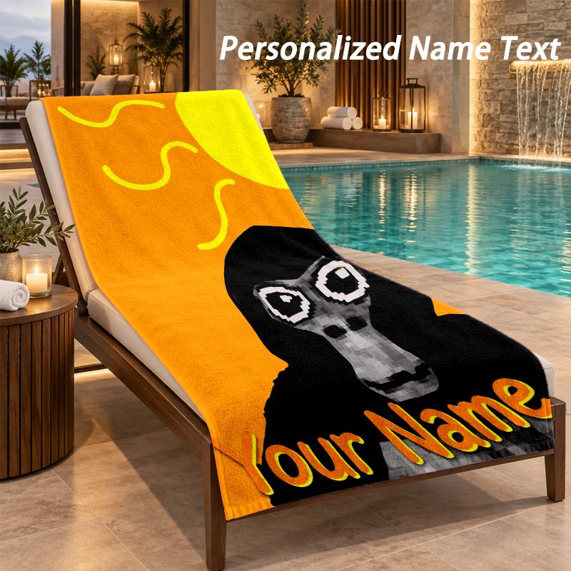 Gorilla Tag cartoon Custom Name Beach Towel Large Soft Towel for Indoor Bathroom Outdoor Beach
