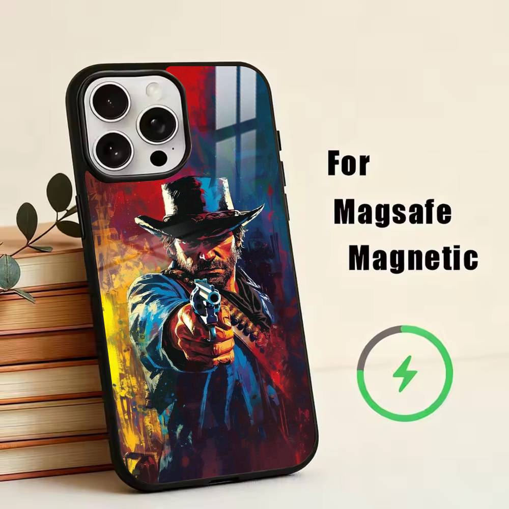RDR2-Arthur Morgan Phone Case For iPhone17,16,15,14,13,12,11 Plus,Pro Magnetic with Magsafe Wireless Charging