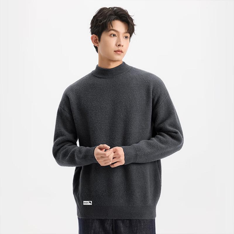 Mark Fairwhale Men's Half-Turtleneck Fleece Lined Sweater