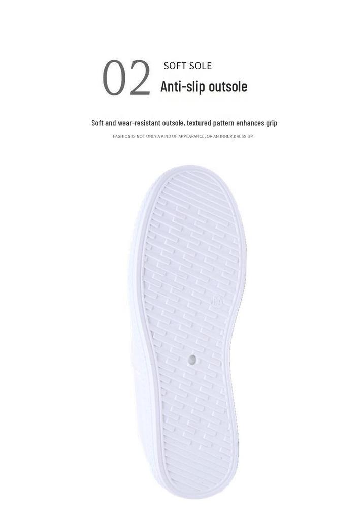 White Men's Slip-Resistant Waterproof Leather Nursing Shoes for Students