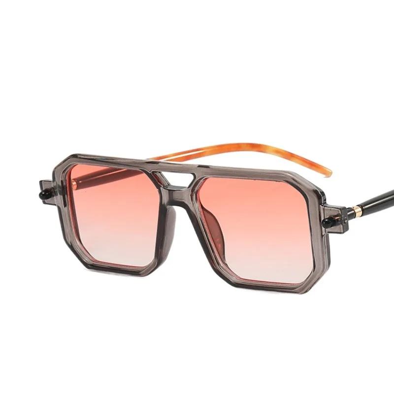 

Men Orange Vintage Trend Sun Glasses 2022 New Women Fashion Personalized Street Photo SunGlasses Unisex Double Beam Sunglasses