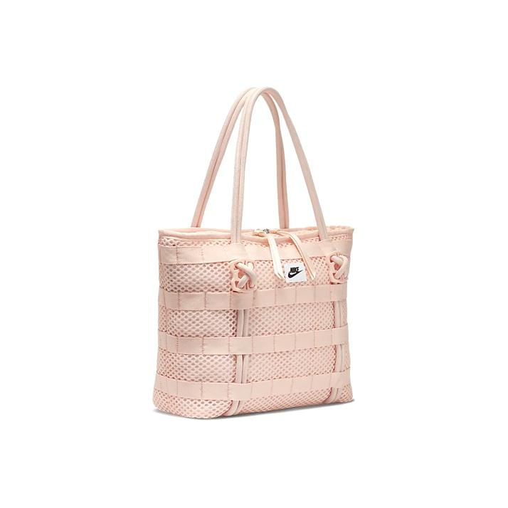 Nike Air Tote Bag Logo Woven Polyester Tote Shopping Bag Shoulder Handbag Regular Women Tote Bags Orange Pink CU2607-664