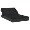 VidaXL Transat 2 places avec toit pliable noir 213x118x97 cm 319652