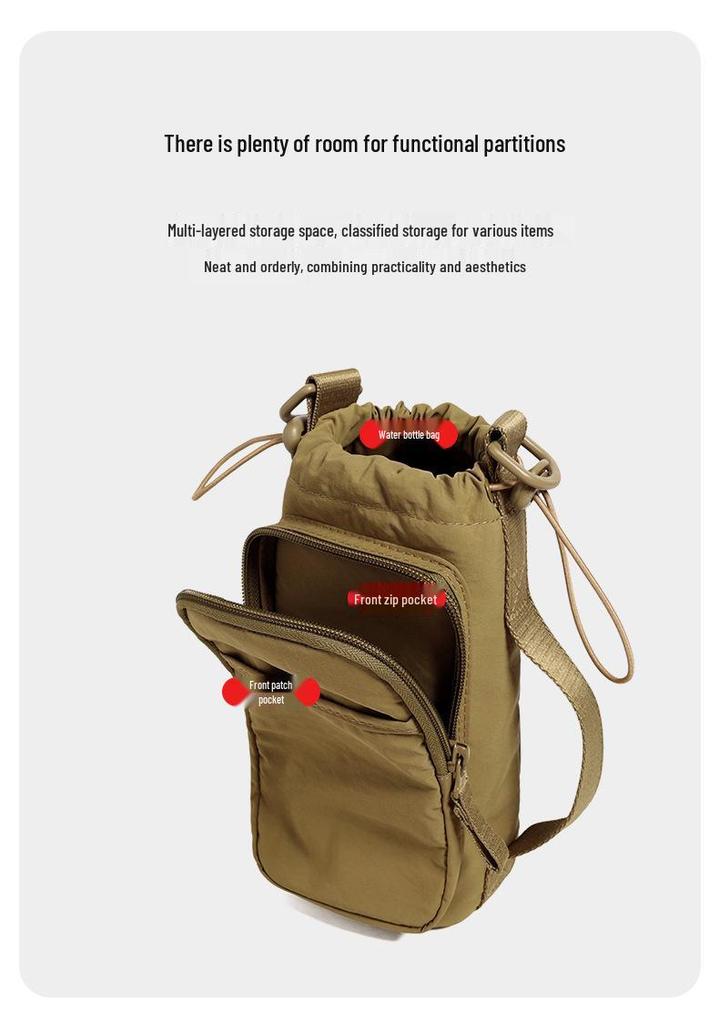 Unisex Crossbody Water Bottle & Phone Bag - Portable Outdoor Sports Storage Bag