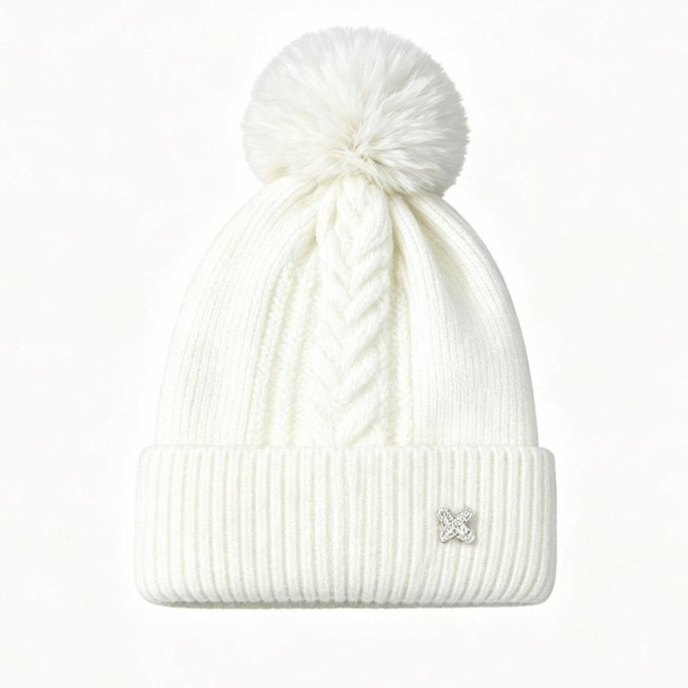 Warm Winter Hat Windproof Beanie Hats Fashion Pompoms Hat Outdoor