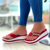 Plus Size Women 'S Shoes  Rhinestone Sponge Platform Sandals Wedge Slippers Summer Flip Flops Women Flat Beach Slippers