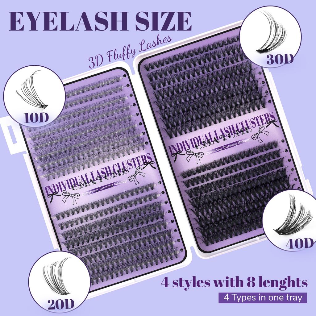 640 Tufts Diy Single Tufts Of False Eyelashes White Box Natural Thick D-Song Segmented Grafting Eyelashes