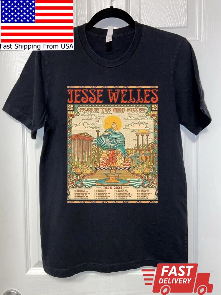

New Jesse Welles Fear Is The Mind Tour 2025 Black T Shirt Unisex T-Shirt M