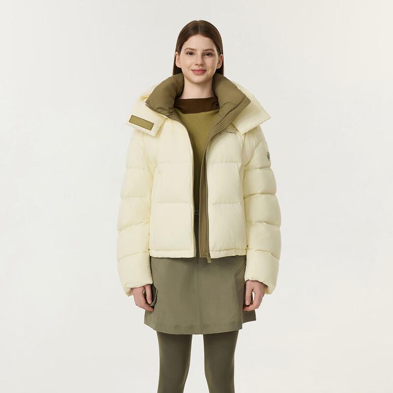 Tanboer Women's Detachable Hood Puffy Down Jacket