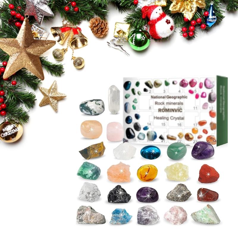 Advent Calendar 2023 24 Days Minerals & Fossils Advent Calendar Crystals Christmas Calendar Enthusiasts Rock Collection