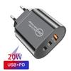 12W Dual-Port PD + USB Fast Charger for EU/US