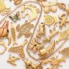 6pcs Fashion Animal Pendant Sea Turtle Tail Horse Stainless Steel Lobster Bird Charms for Jewelry Making Bulk Handmade Keychain