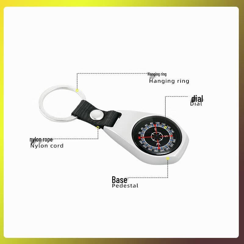 3-Pack Compass Keychain Carabiner