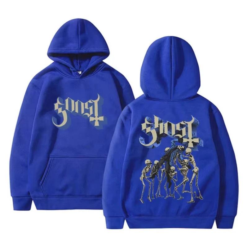 Rock Band Ghost Hoodie Skeleton Graphic Hoodies Men Vintage Hoodies Women Men Long Sleeve Hooded Sweatshirts Unisex Cool Casual