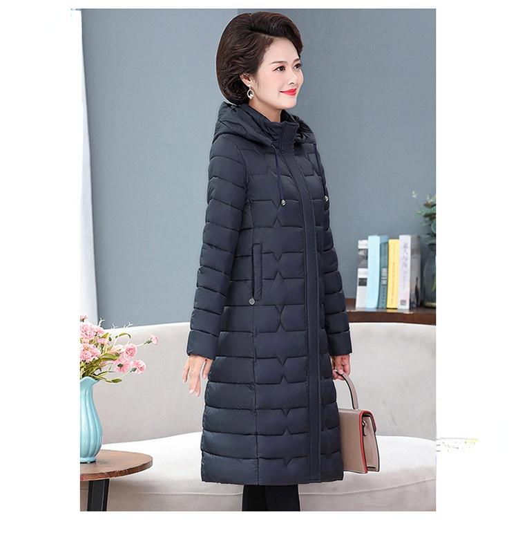 Dámské Zimní S kapucí Tenká Tenká Větruodolná Velká kapsa X-Dlouhý kabát Nabíraná bunda Bavlna Vycpaná Parka Svrchní kabát
